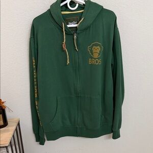 Green HOWLER BROS Hoodie with Gold Logo LARGE